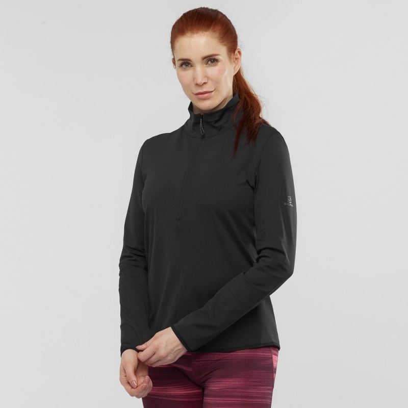 Salomon Essential Lightwarm Pullover Schwarz | 41623-MGTU