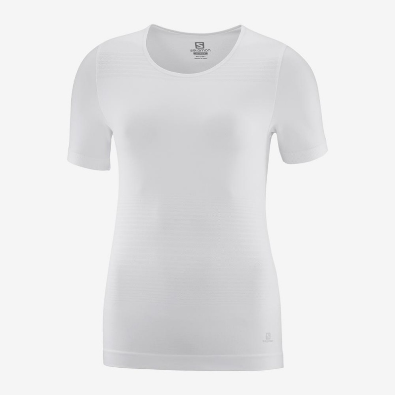 Salomon Essential Move On Seamless T-shirts Weiß | 96572-ZJLH