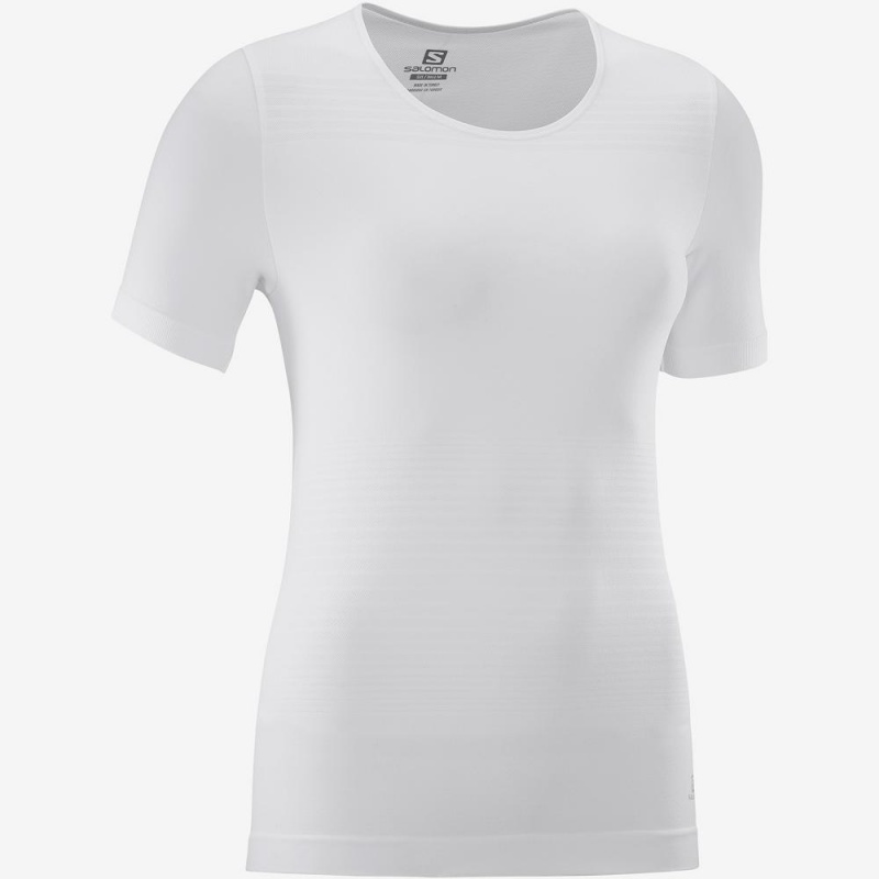 Salomon Essential Move On Seamless T-shirts Weiß | 96572-ZJLH