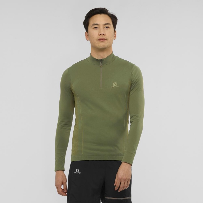 Salomon Essential Seamless Laufjacke Grün | 04961-MJEZ