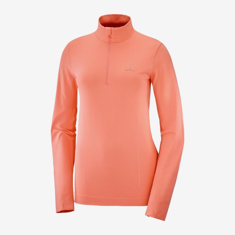 Salomon Essential Seamless Pullover Orange | 43107-VDAK