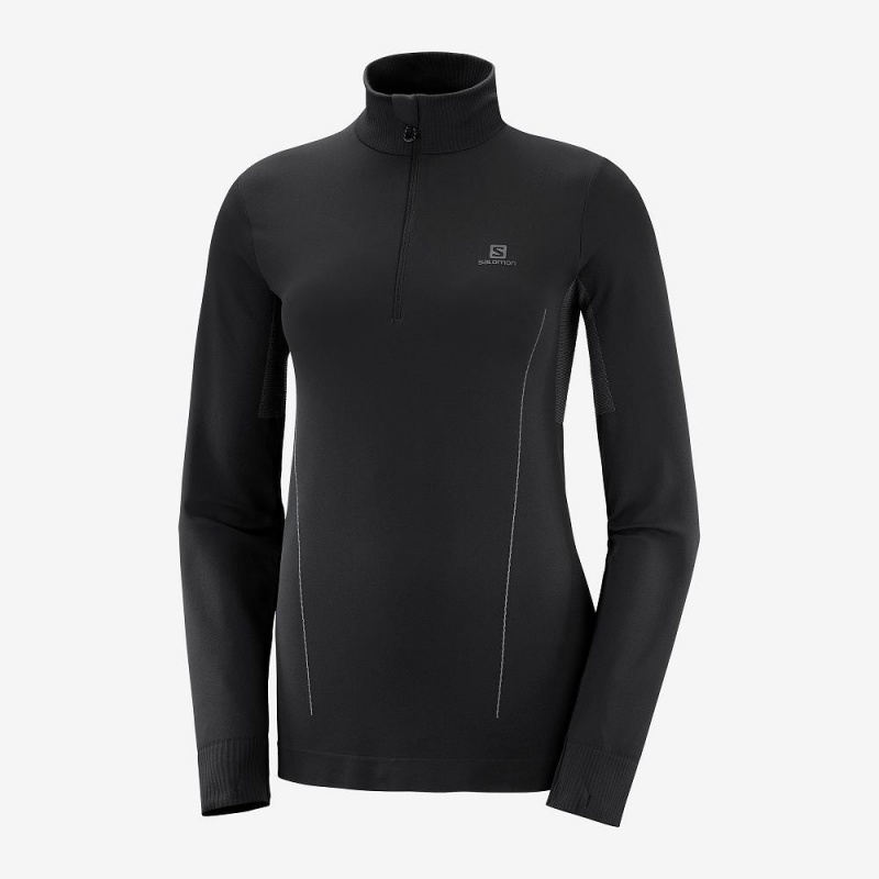 Salomon Essential Seamless Pullover Schwarz | 71640-DJOP