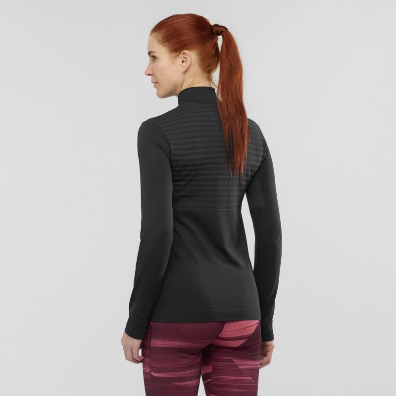 Salomon Essential Seamless Pullover Schwarz | 71640-DJOP