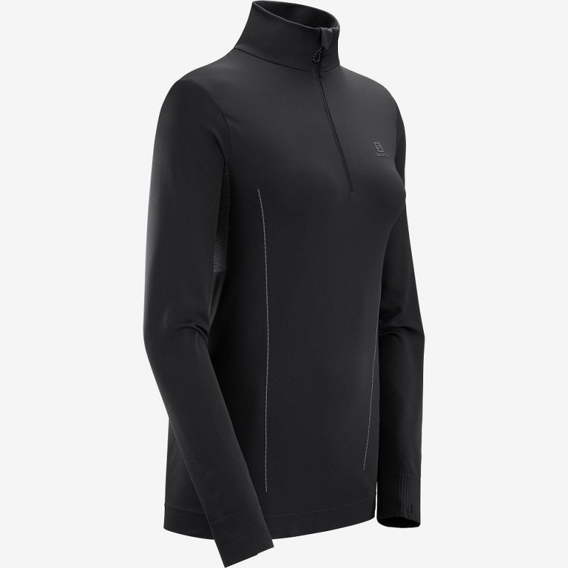 Salomon Essential Seamless Pullover Schwarz | 71640-DJOP