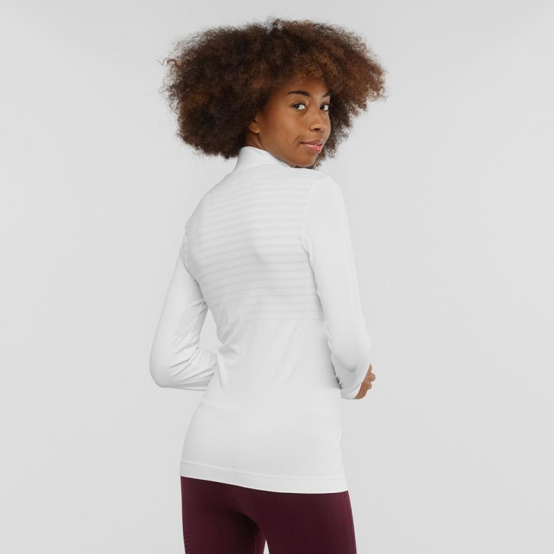 Salomon Essential Seamless Pullover Weiß | 42068-BGHM