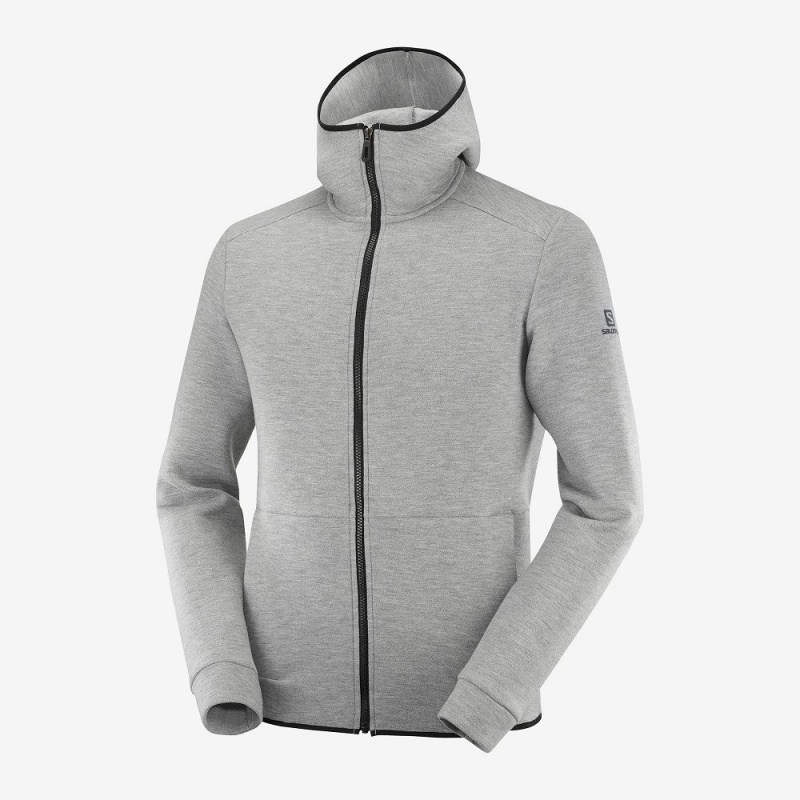 Salomon Essential Warm Hoodie Gray | 17564-NOLF