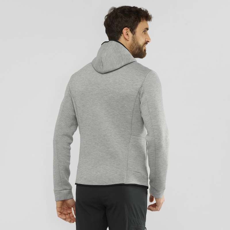 Salomon Essential Warm Hoodie Gray | 17564-NOLF