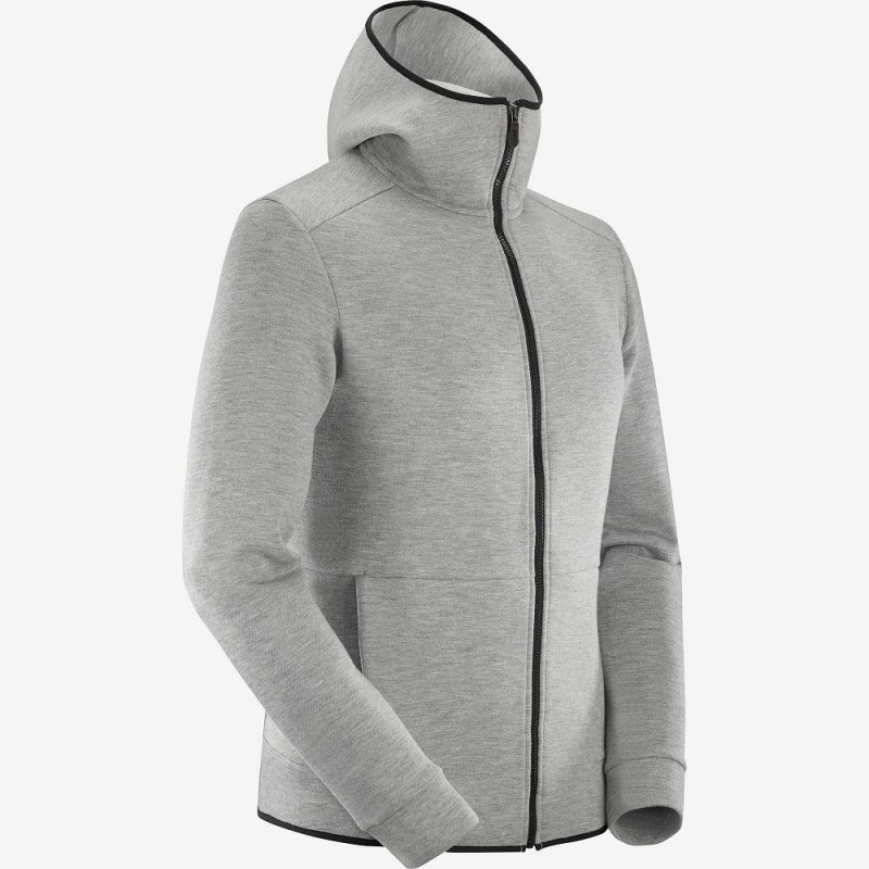 Salomon Essential Warm Hoodie Gray | 17564-NOLF