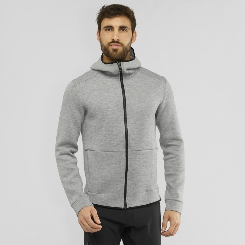 Salomon Essential Warm Hoodie Gray | 17564-NOLF