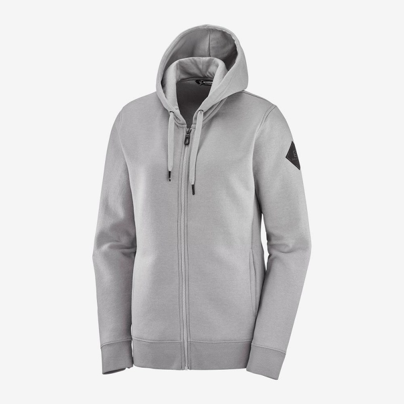 Salomon Essential Warm Hoodie Gray | 31670-CKRG