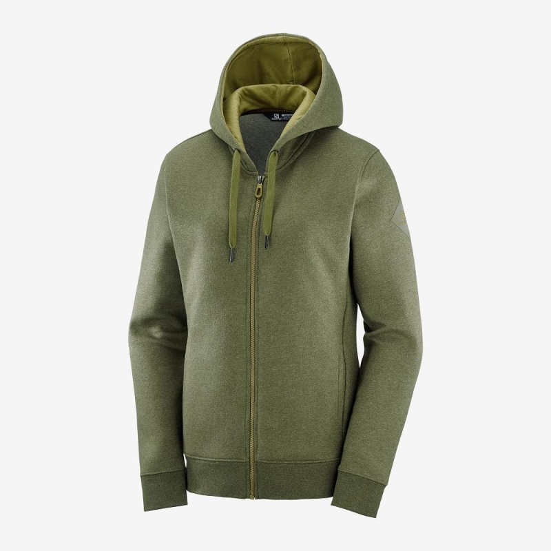 Salomon Essential Warm Hoodie Grün | 60219-TKOG