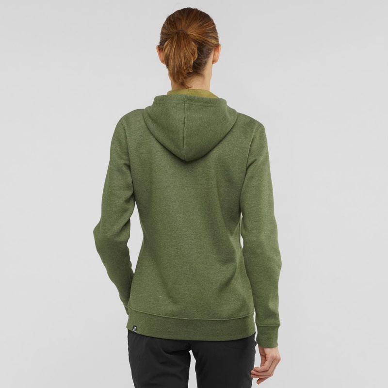 Salomon Essential Warm Hoodie Grün | 60219-TKOG