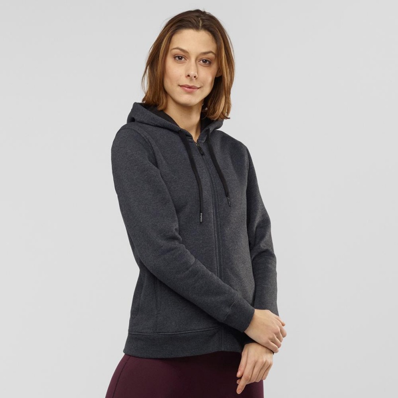 Salomon Essential Warm Hoodie Schwarz | 30716-SFWR