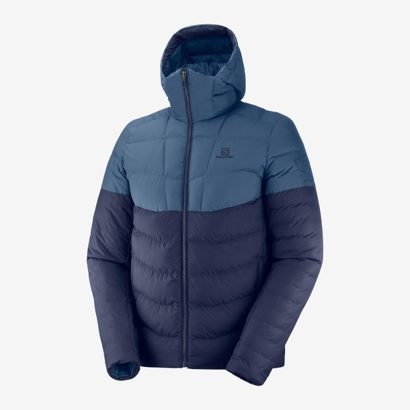 Salomon Essential Xwarm Insulated Hoodie Navy | 68405-PSTZ