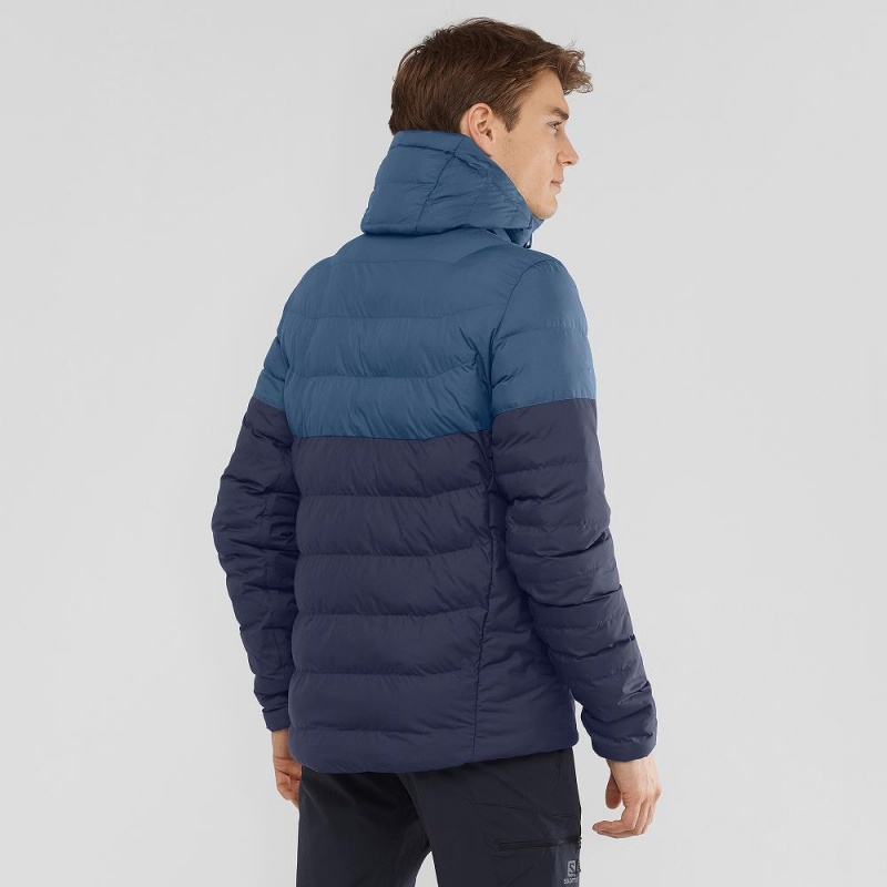 Salomon Essential Xwarm Insulated Hoodie Navy | 68405-PSTZ