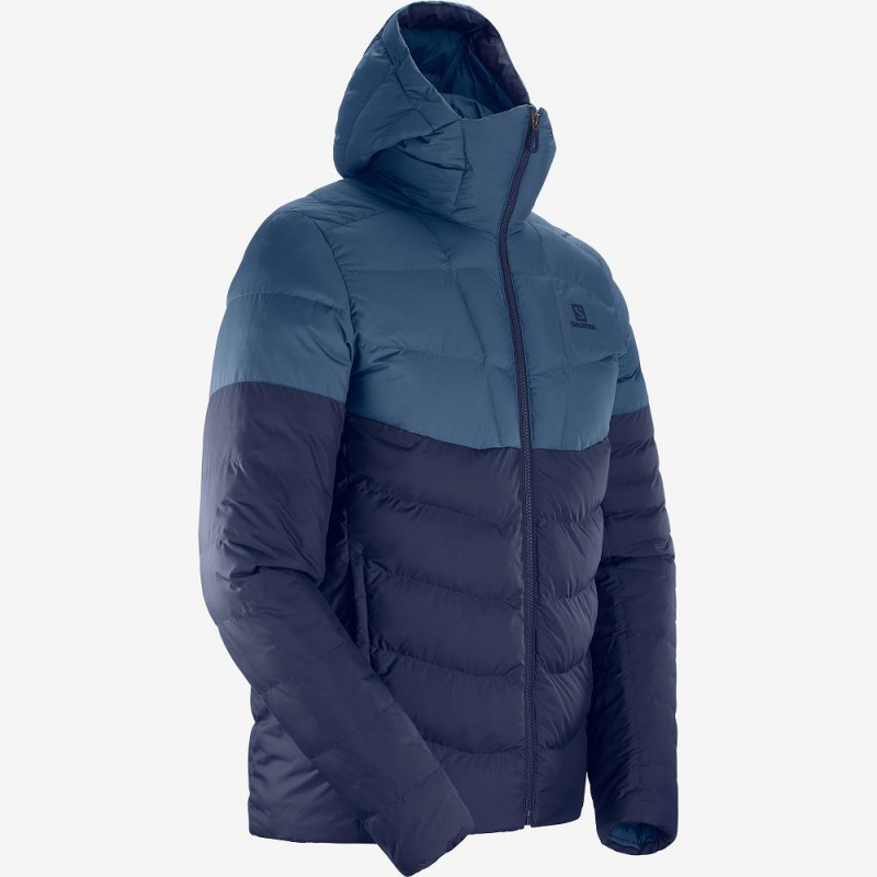 Salomon Essential Xwarm Insulated Hoodie Navy | 68405-PSTZ