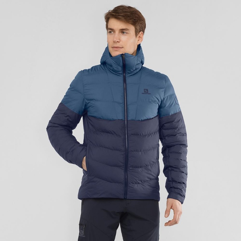 Salomon Essential Xwarm Insulated Hoodie Navy | 68405-PSTZ