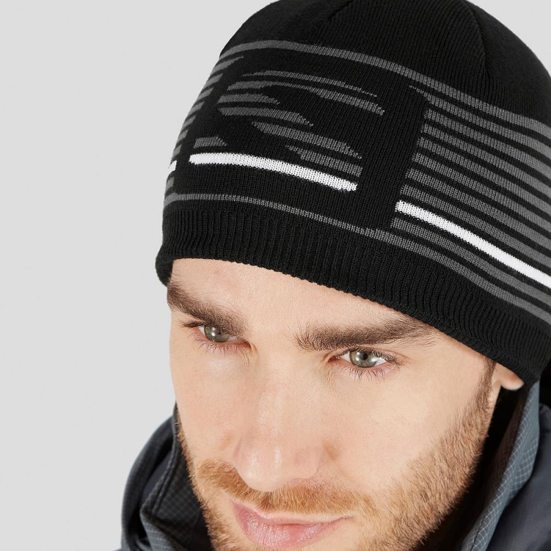 Salomon Flatspin Kurzes Beanie Hüte Schwarz | 90546-GDCV