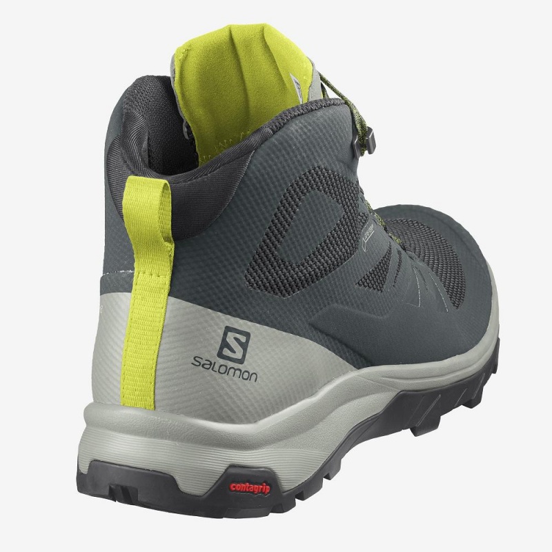 Salomon Outline Mid Gore-Tex Wanderstiefel Grün | 63102-JSTA