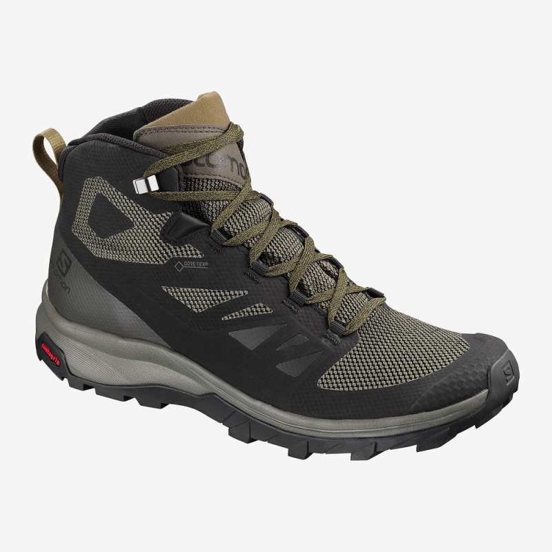 Salomon Outline Mid Gore-Tex Wanderstiefel Schwarz | 43516-BXEM