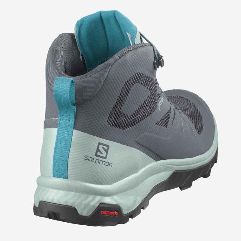 Salomon Outline Mid Gore-Tex Wanderstiefel Gray | 34507-BUIN