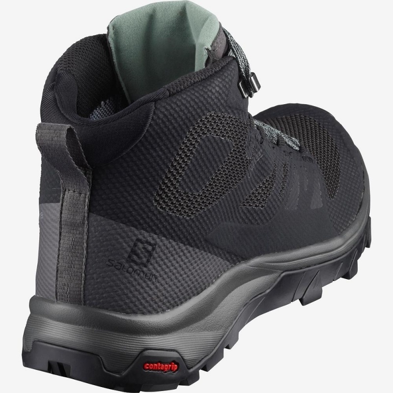 Salomon Outline Mid Gore-Tex Wanderstiefel Schwarz | 54276-CSHQ