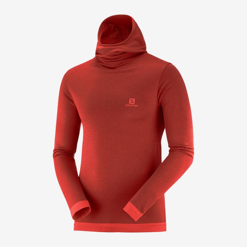 Salomon Outpeak Wolle Oberteile Rot | 64207-PKZO