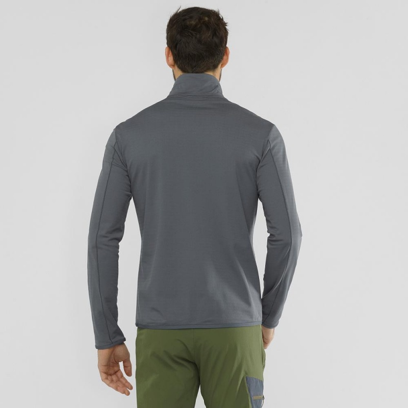 Salomon Outrack Half Zip Mid M Skijacken Gray | 18759-XWDQ