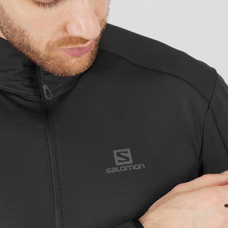 Salomon Outrack Half Zip Mid M Skijacken Schwarz | 89670-DGSH