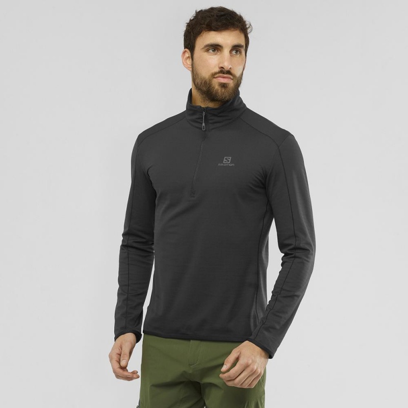 Salomon Outrack Half Zip Mid M Skijacken Schwarz | 89670-DGSH