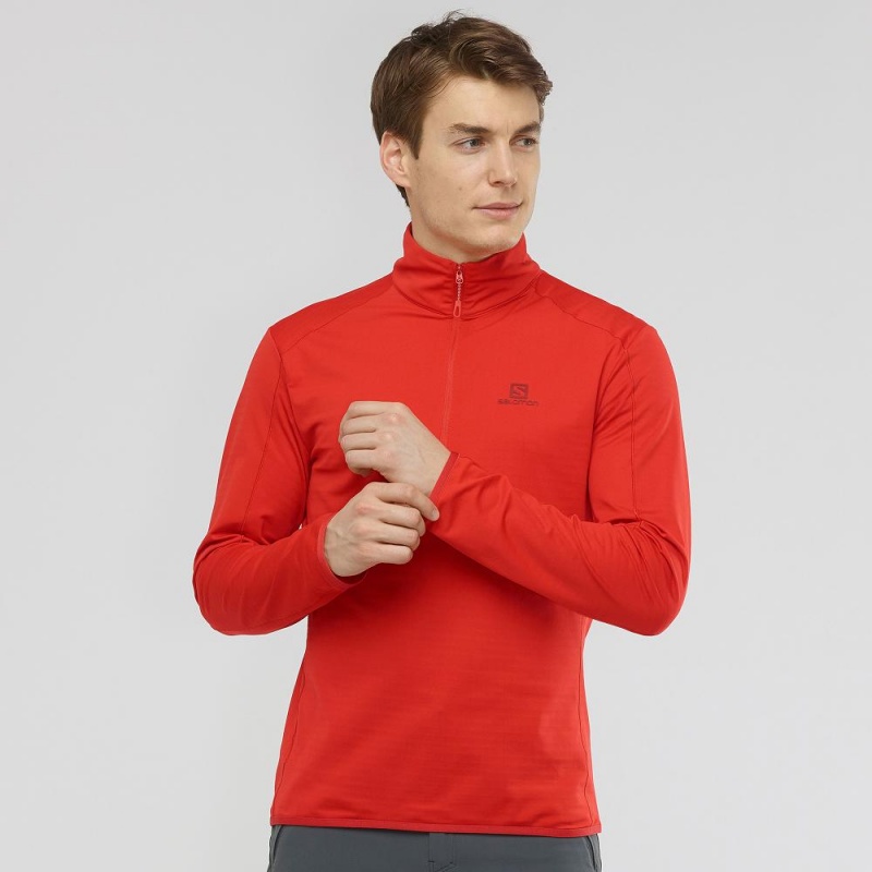 Salomon Outrack Half Zip Mid M Skijacken Rot | 60527-WUDG