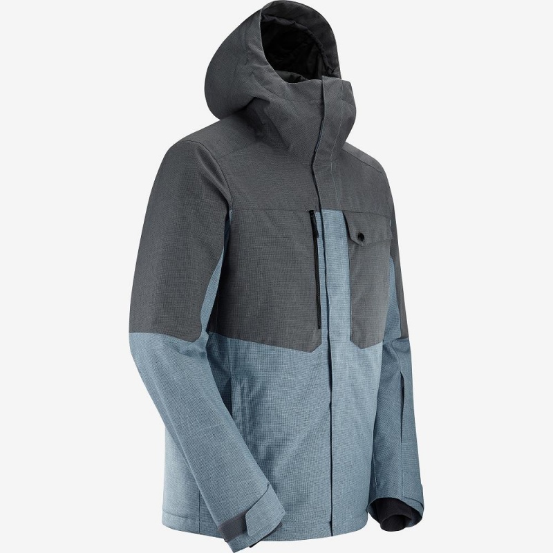 Salomon Powderstash Jacket M Skijacken Blau | 34056-DUKS