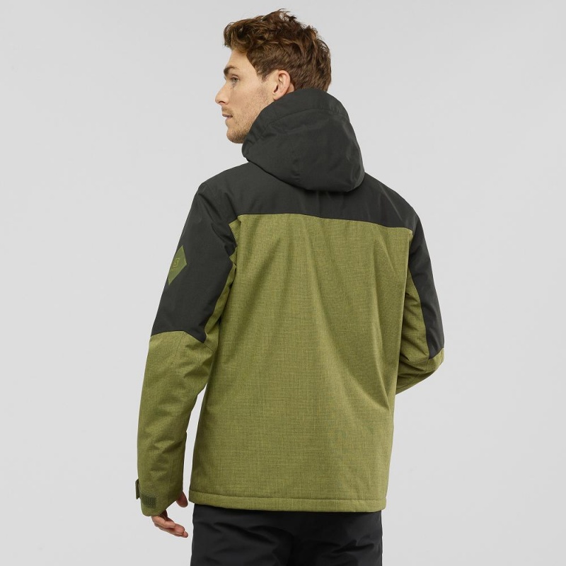 Salomon Powderstash Jacket M Skijacken Grün | 23987-KDOJ