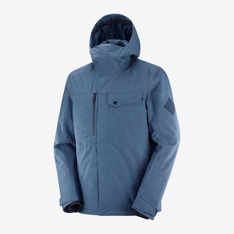 Salomon Powderstash Jacket M Skijacken Navy | 10659-HYLT