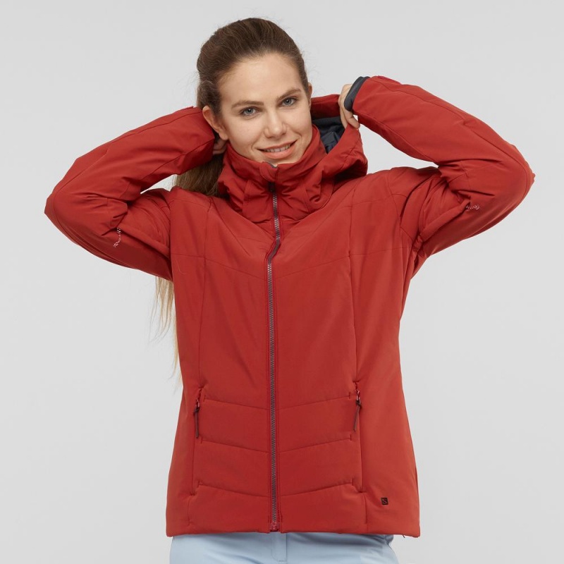 Salomon Prevail Jacket W Skijacken Rot | 64072-DBOQ