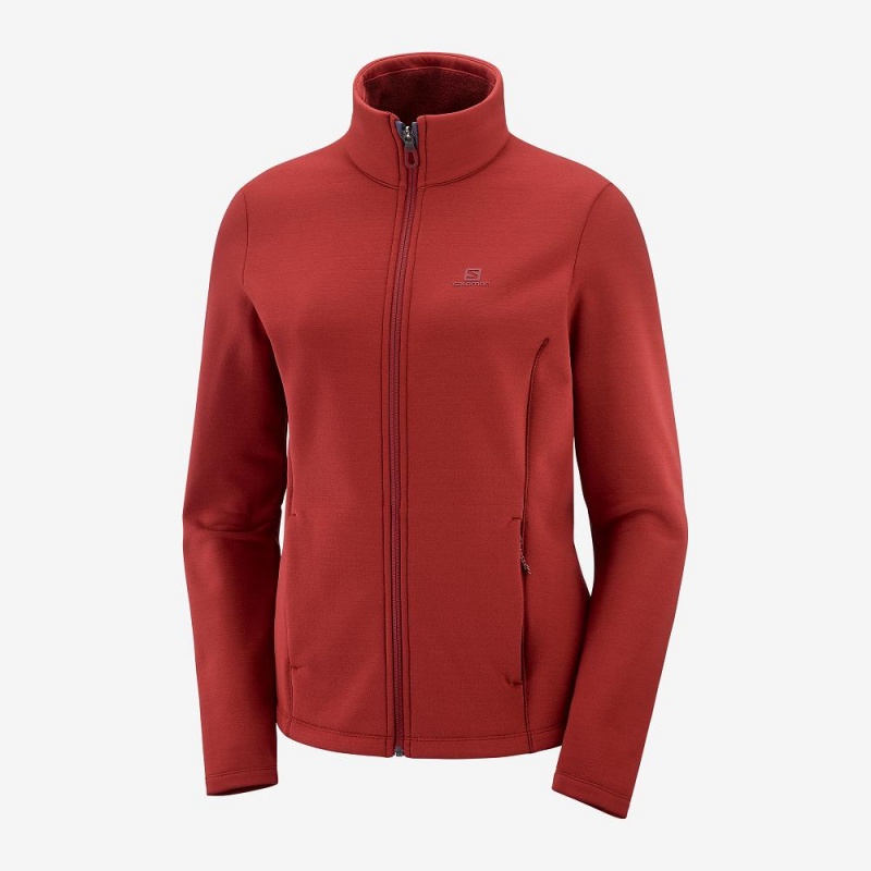 Salomon Radiant Full Zip Mittelschicht W Skijacken Rot | 09452-UHNT