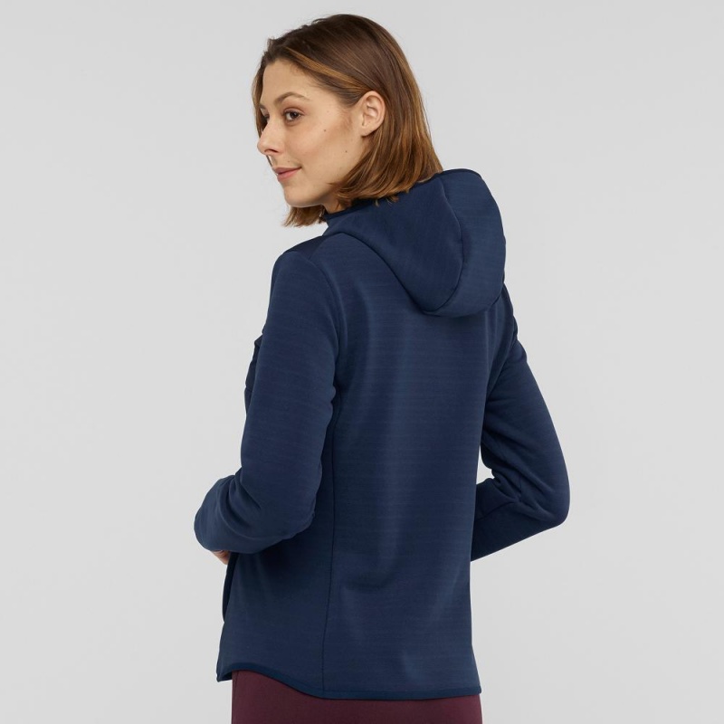 Salomon Radiant Hybrid Hoodie W Skijacken Navy | 04856-GSVF