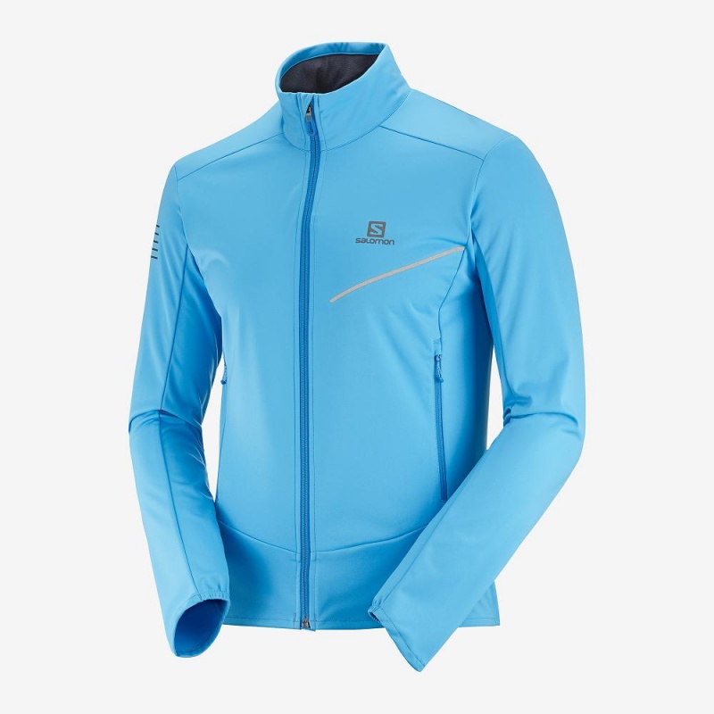 Salomon Rs Softshell Jkt M Jacke Blau | 50384-NZIM