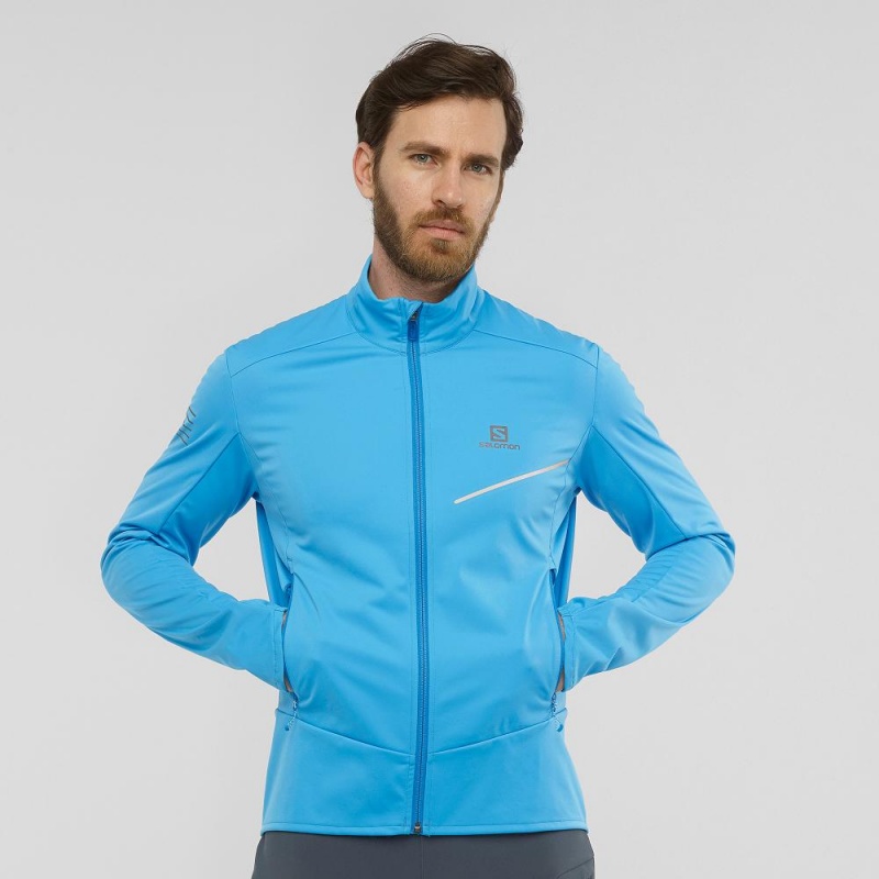 Salomon Rs Softshell Jkt M Jacke Blau | 50384-NZIM