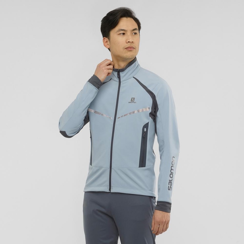 Salomon Rs Warm Softshell Jkt M Jacke Blau | 68231-CUMG