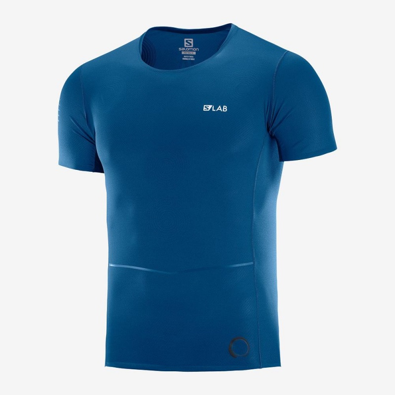 Salomon S Lab Nso Tee M Oberteile Blau | 12953-IZGP