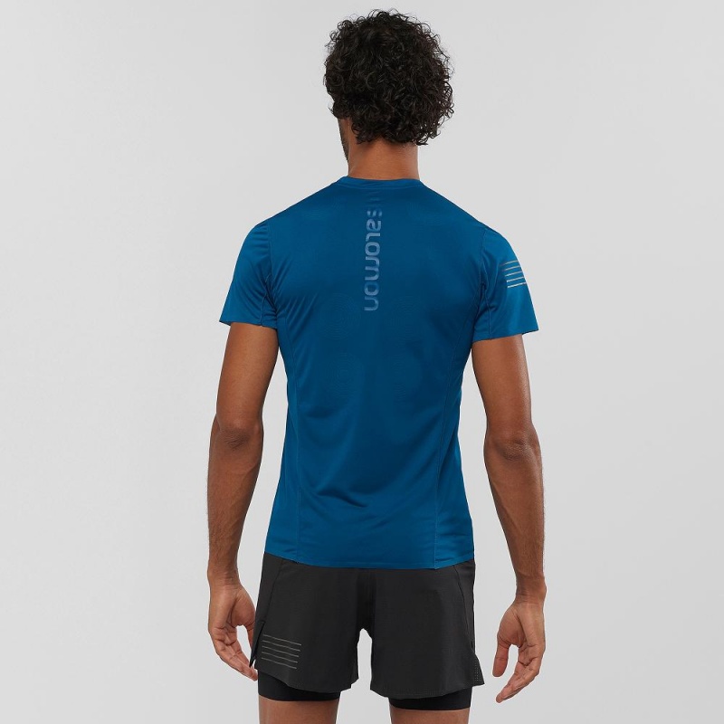 Salomon S Lab Nso Tee M Oberteile Blau | 12953-IZGP