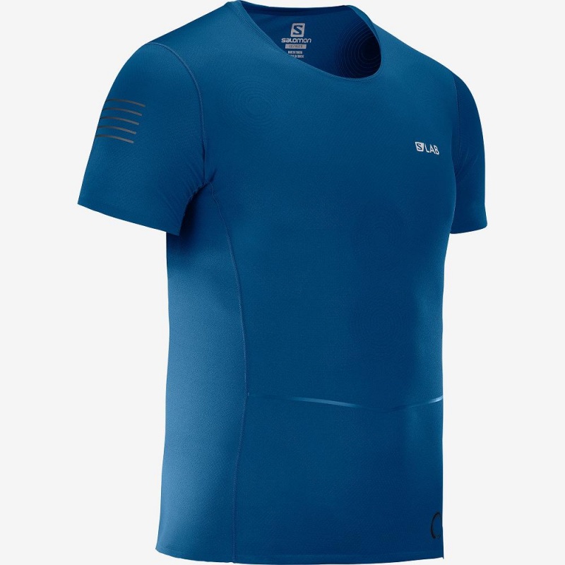 Salomon S Lab Nso Tee M Oberteile Blau | 12953-IZGP