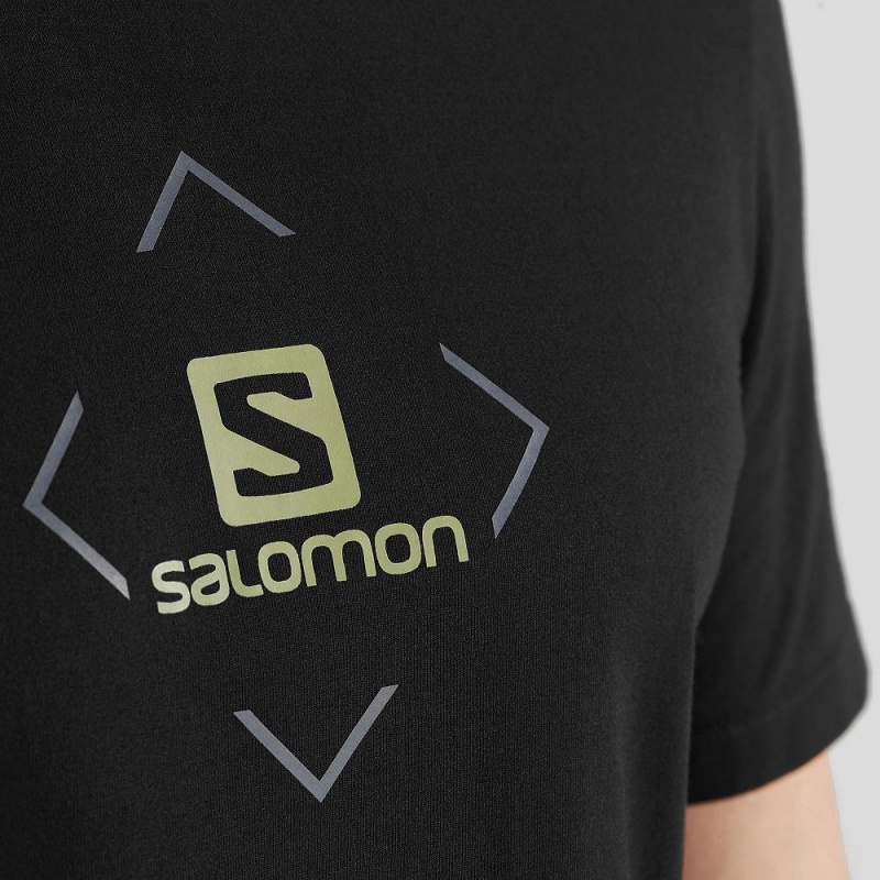 Salomon Salomon Baumwoll Tee M T-shirts Schwarz | 89150-RQDO