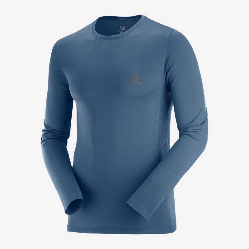 Salomon Sense Ls Tee M Oberteile Navy | 96238-SVMF