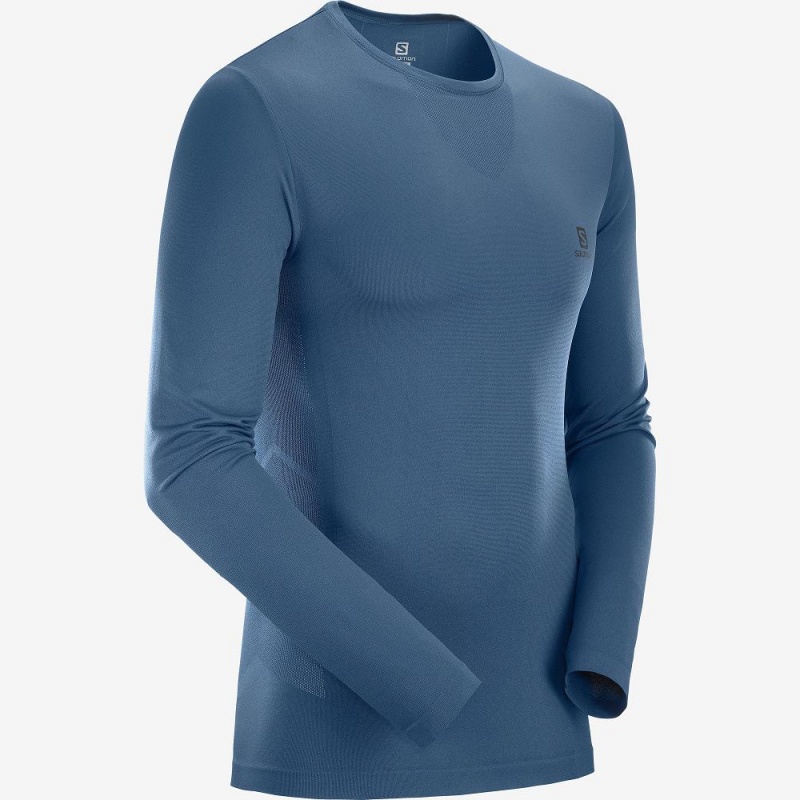 Salomon Sense Ls Tee M Oberteile Navy | 96238-SVMF