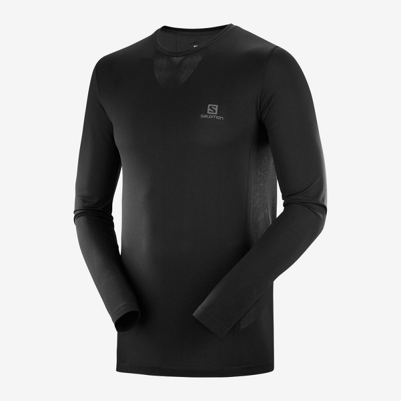 Salomon Sense Ls Tee M Oberteile Schwarz | 24386-SGFE