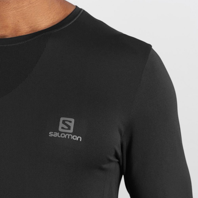 Salomon Sense Ls Tee M Oberteile Schwarz | 24386-SGFE