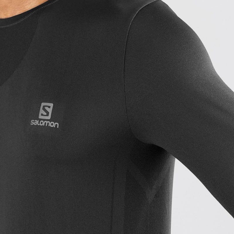 Salomon Sense Ls Tee M Oberteile Schwarz | 24386-SGFE