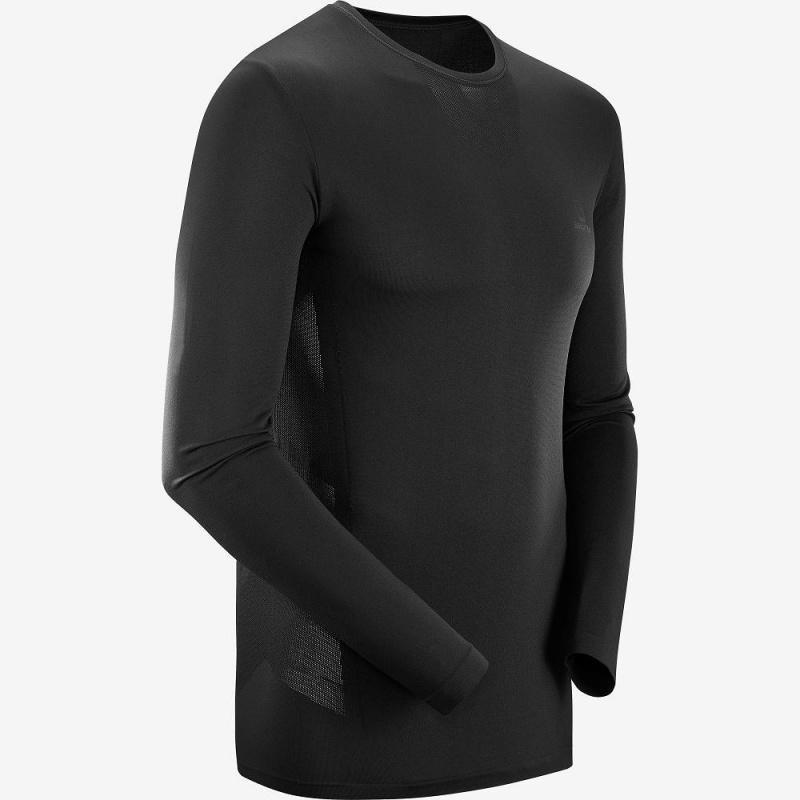 Salomon Sense Ls Tee M Oberteile Schwarz | 24386-SGFE